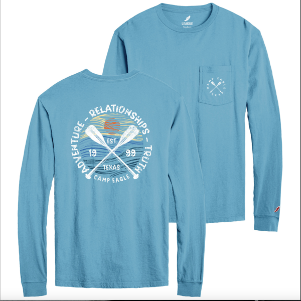 Baja Blue Long Sleeve Pocket Tee